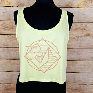 prAna Women’s Alpenglow Crop Tank Lime Squeeze Mountain Size Medium
